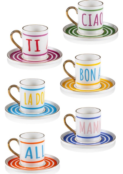 La Dolce Vita Türk Kahvesi Fincan Takımı 6 Kişilik modelleri