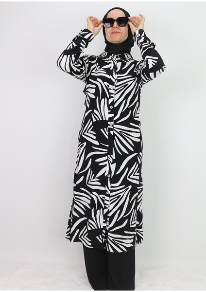 10194 Kolye Detaylı Uzun Tunik Elbise Qys Elibse 10194 324-04# indirimleri