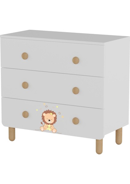 Sweet Lion Bebek ve Çocuk Odası Üç Çekmeceli Şifonyer