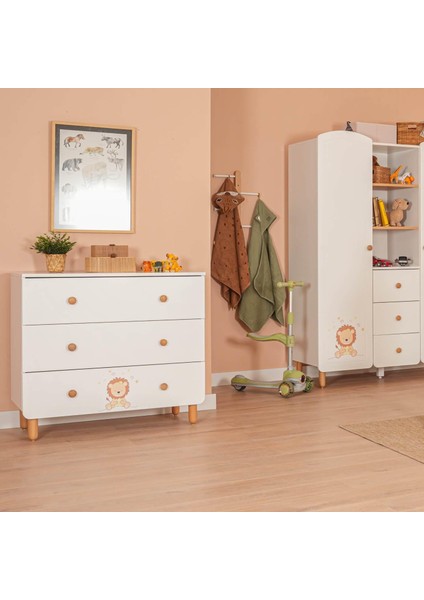 Sweet Lion Bebek ve Çocuk Odası Üç Çekmeceli Şifonyer