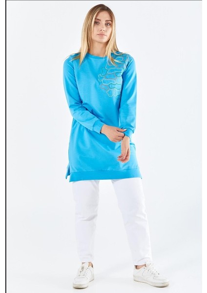 6053 Ipeksi Göğüs Kısmı Omuza Kadar Nakışlı Sweat Qys Sweat 6053 #23-05# modelleri