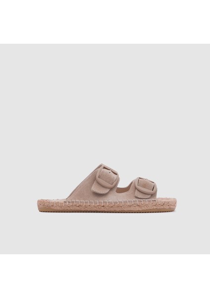 Kadın Espadril Terlik [060039], Bej Süet, 36