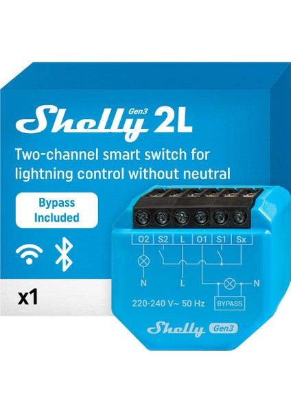 2L Gen3 Nötrsüz 2 Kanallı Akıllı Röle