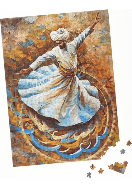 500 Parça Puzzle Sufi Dervişi Dönüşü Sanatsal Mistik fırsatları