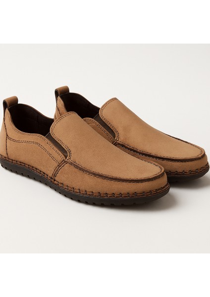 GR0319 Hakiki Nubuk Deri 42 Numara Günlük Kullanım Bağcıksız Koku Yapmaz Loafer Erkek Ayakkabı