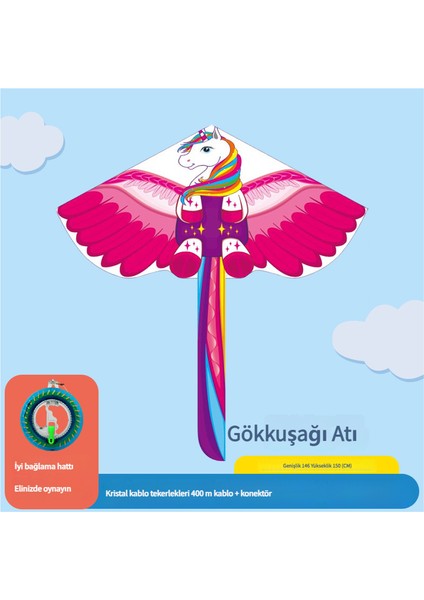 Gökkuşağı At Stil Çocuk Uçurtma (Yurt Dışından) fiyatları