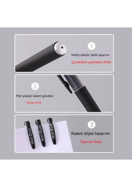 Büyük Kapasiteli Siyah Nötr Tükenmez Kalem (Yurt Dışından) modelleri