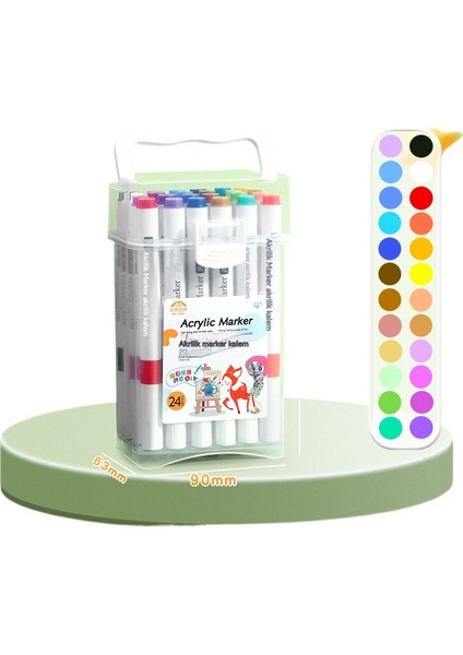 Öğrencilere Özel Akrilik Kalem Çocuk Büyük Kapasiteli Yıkanabilir Renk Suluboya Kalem Sanat Seti (Yurt Dışından)