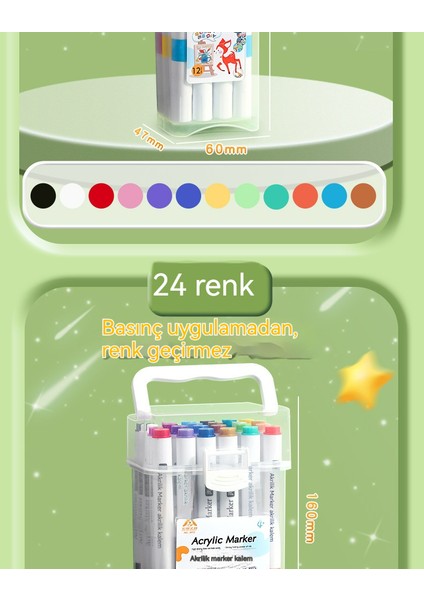 Öğrencilere Özel Akrilik Kalem Çocuk Büyük Kapasiteli Yıkanabilir Renk Suluboya Kalem Sanat Seti (Yurt Dışından) fiyatları