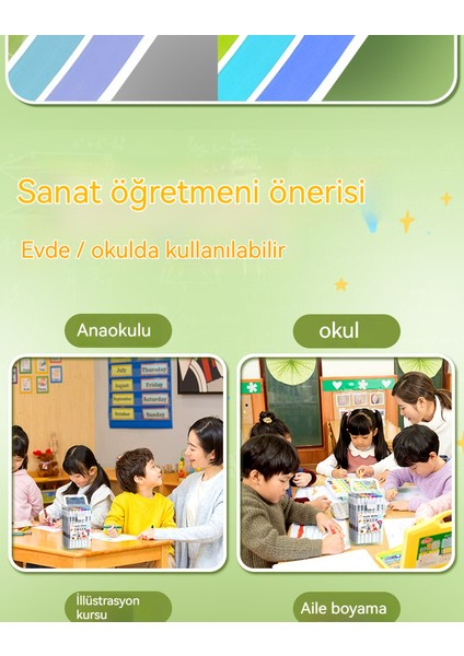 Öğrencilere Özel Akrilik Kalem Çocuk Büyük Kapasiteli Yıkanabilir Renk Suluboya Kalem Sanat Seti (Yurt Dışından) modelleri