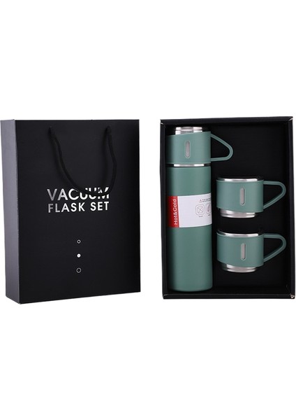 Bir Fincan Üç Kapaklı Iş Hediye Kutusu Seti Paslanmaz Çelik Termos Bardak (Yurt Dışından)
