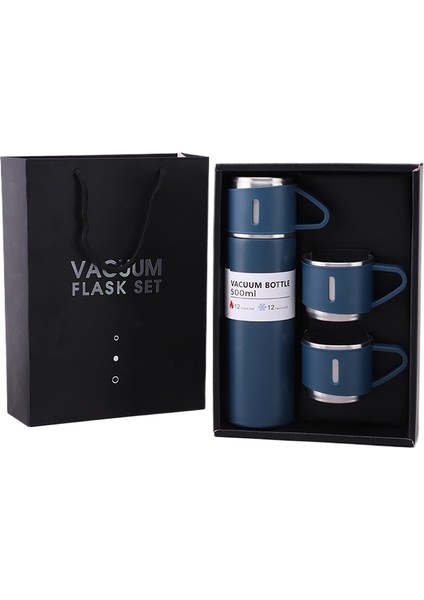 Bir Fincan Üç Kapaklı Iş Hediye Kutusu Seti Paslanmaz Çelik Termos Bardak (Yurt Dışından)
