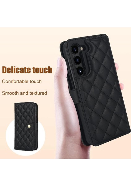 Samsung Galaxy S22 Leather Flip Magnetic Clasp Kickstand Heavy Duty Protective Wallet Phone Case With Card Holder Crossbody Long Wrist Strap (Yurt Dışından) modelleri