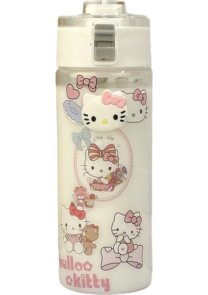 Ins Tarzı Kartun Kt Kedisi Su Bardağı, Şarjlı Su Bardağı, Tek Tuşla Atışlı Kapaklı Su Bardağı (Yurt Dışından)