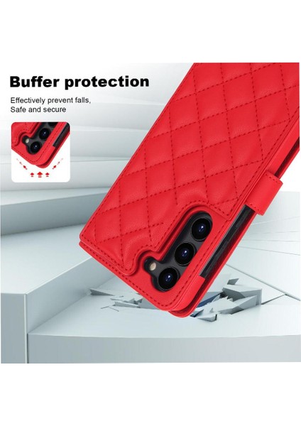Samsung Galaxy S22 Leather Flip Magnetic Clasp Kickstand Heavy Duty Protective Wallet Phone Case With Card Holder Crossbody Long Wrist Strap (Yurt Dışından) indirimleri