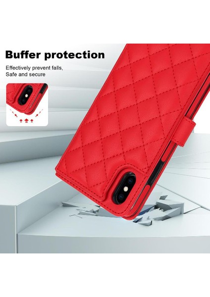 iPhone Xs Max Leather Flip Magnetic Clasp Kickstand Heavy Duty Protective Wallet Phone Case With Card Holder Crossbody Long Wrist Strap (Yurt Dışından) indirimleri