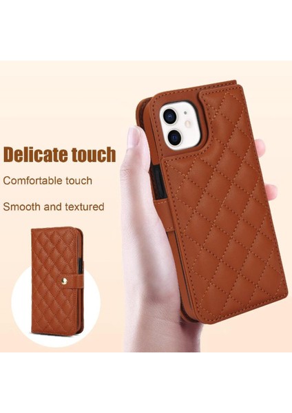 iPhone 14 Plus Leather Flip Magnetic Clasp Kickstand Heavy Duty Protective Wallet Phone Case With Card Holder Crossbody Long Wrist Strap (Yurt Dışından) fırsatları