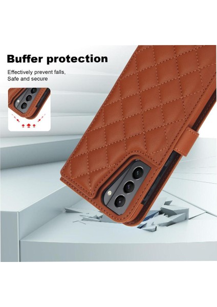 Samsung Galaxy S21 Plus Leather Flip Magnetic Clasp Kickstand Heavy Duty Protective Wallet Phone Case With Card Holder Crossbody Long Wrist Strap (Yurt Dışından) fırsatları