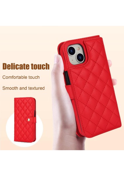 iPhone 15 Pro Leather Flip Magnetic Clasp Kickstand Heavy Duty Protective Wallet Phone Case With Card Holder Crossbody Long Wrist Strap (Yurt Dışından) fırsatları