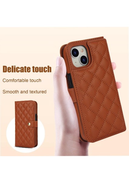 iPhone 15 Pro Leather Flip Magnetic Clasp Kickstand Heavy Duty Protective Wallet Phone Case With Card Holder Crossbody Long Wrist Strap (Yurt Dışından) fiyatları