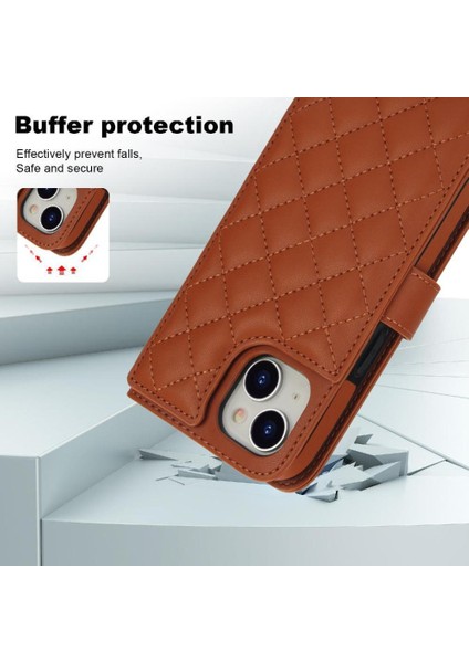 iPhone 15 Pro Leather Flip Magnetic Clasp Kickstand Heavy Duty Protective Wallet Phone Case With Card Holder Crossbody Long Wrist Strap (Yurt Dışından) fırsatları