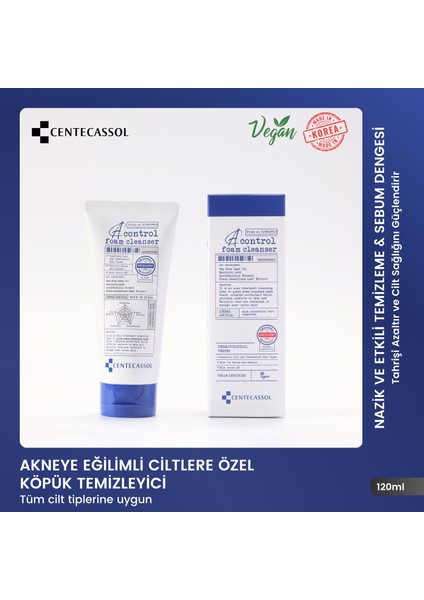 Çay Ağacı Yaprağı Özü İçeren Akne ve Gözenek Karşıtı, Sebum Dengeleyici Vegan Temizleme Köpüğü