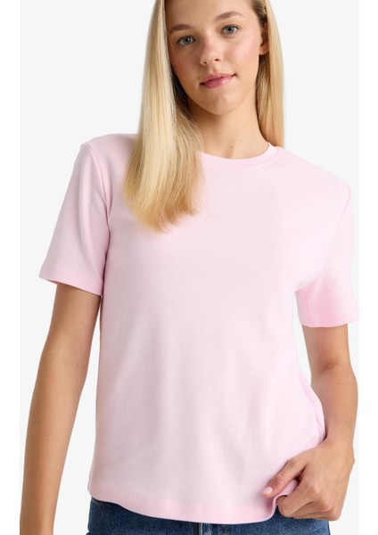 Regular Fit Bisiklet Yaka Kısa Kollu Tişört D7579AX25AU