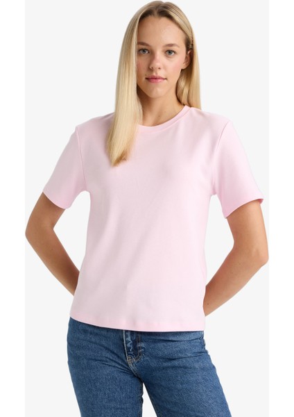 Regular Fit Bisiklet Yaka Kısa Kollu Tişört D7579AX25AU fırsatları