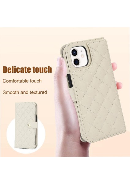 iPhone 14 Plus Leather Flip Magnetic Clasp Kickstand Heavy Duty Protective Wallet Phone Case With Card Holder Crossbody Long Wrist Strap (Yurt Dışından) fırsatları
