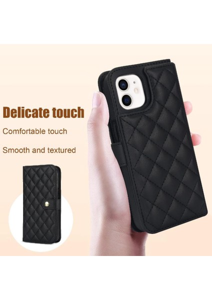 iPhone 14 Plus Leather Flip Magnetic Clasp Kickstand Heavy Duty Protective Wallet Phone Case With Card Holder Crossbody Long Wrist Strap (Yurt Dışından) fırsatları