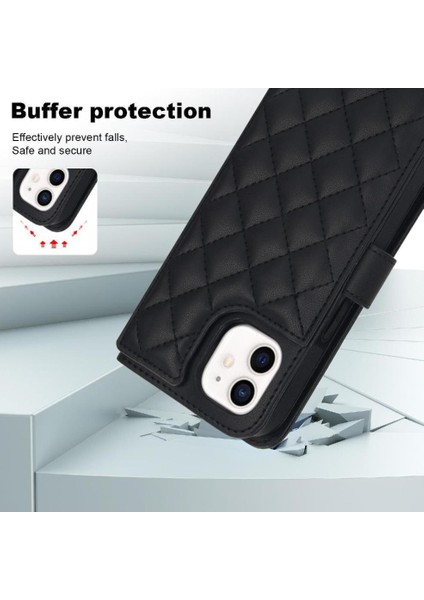 iPhone 14 Plus Leather Flip Magnetic Clasp Kickstand Heavy Duty Protective Wallet Phone Case With Card Holder Crossbody Long Wrist Strap (Yurt Dışından) indirimleri