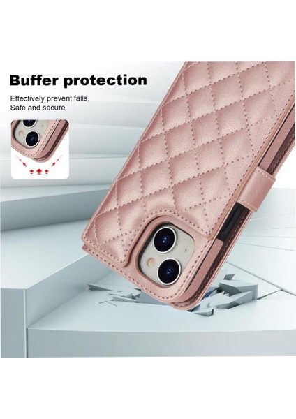 iPhone 15 Pro Leather Flip Magnetic Clasp Kickstand Heavy Duty Protective Wallet Phone Case With Card Holder Crossbody Long Wrist Strap (Yurt Dışından) fırsatları