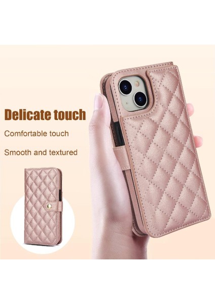 iPhone 15 Pro Leather Flip Magnetic Clasp Kickstand Heavy Duty Protective Wallet Phone Case With Card Holder Crossbody Long Wrist Strap (Yurt Dışından) indirimleri