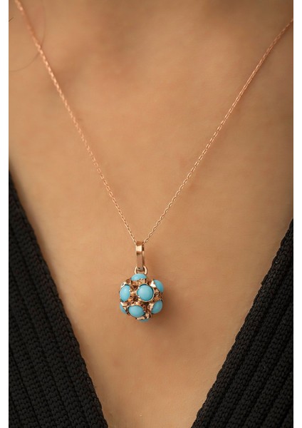 Gümüş Top Küre Kolye Mavi modelleri