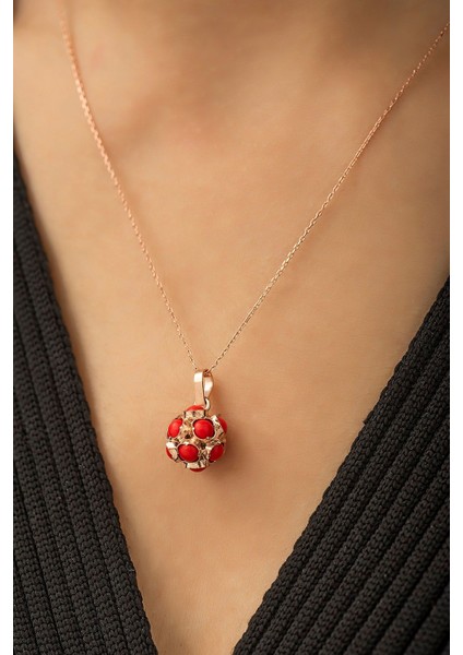 Gümüş Top Küre Kolye Mavi