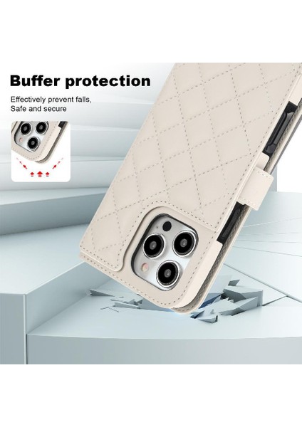 iPhone 16 Pro Leather Flip Magnetic Clasp Kickstand Heavy Duty Protective Wallet Phone Case With Card Holder Crossbody Long Wrist Strap (Yurt Dışından) modelleri