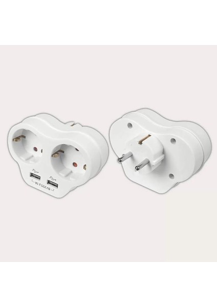 2 Li Topraklı ve 2,1 Amper 2 USB Çıkışlı Fiş Priz - Hızlı Şarj Cihazı modelleri