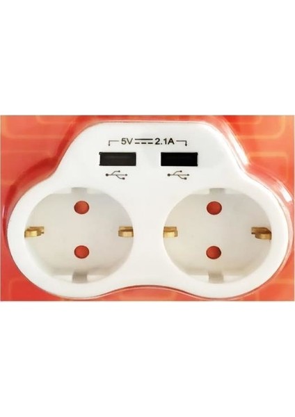 2 Li Topraklı ve 2,1 Amper 2 USB Çıkışlı Fiş Priz - Hızlı Şarj Cihazı fırsatları
