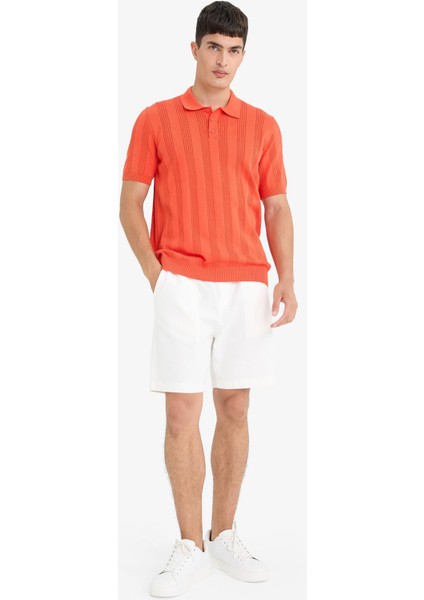 %100 Pamuk Polo Yaka Kısa Kollu Triko Tişört F7133AX25SM indirimleri