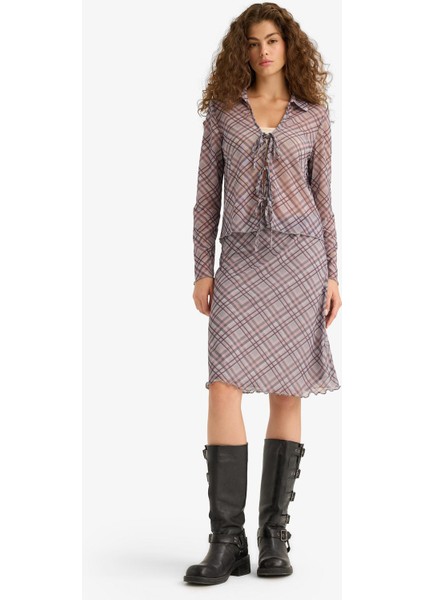 A Form Kareli Normal Bel Tül Midi Etek F7790AX25AU modelleri