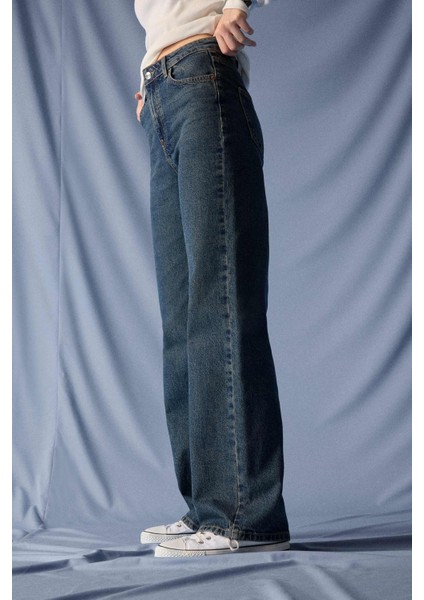 90's Wide Leg Yüksek Bel Düz Paça Uzun Jean Pantolon E9122AX25AU modelleri