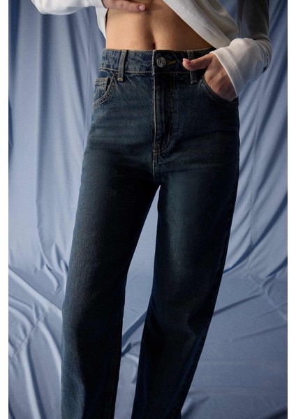 90's Wide Leg Yüksek Bel Düz Paça Uzun Jean Pantolon E9122AX25AU fırsatları