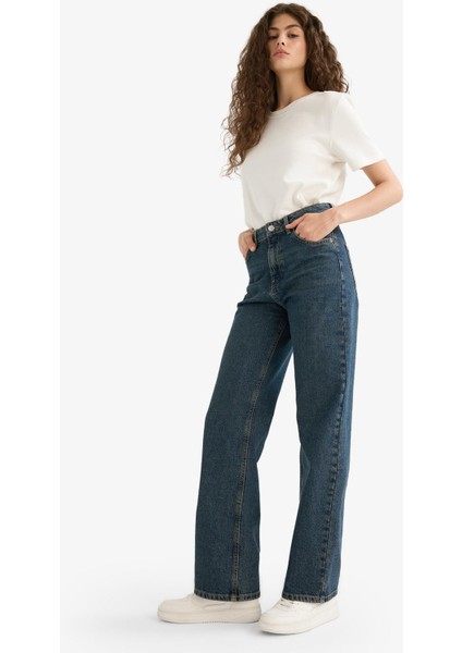 90's Wide Leg Yüksek Bel Düz Paça Uzun Jean Pantolon E9122AX25AU indirimleri