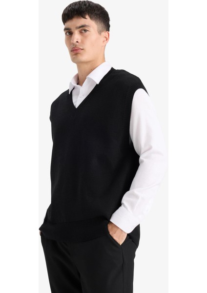 Standart Fit V Yaka Triko Süveter F4999AX25AU