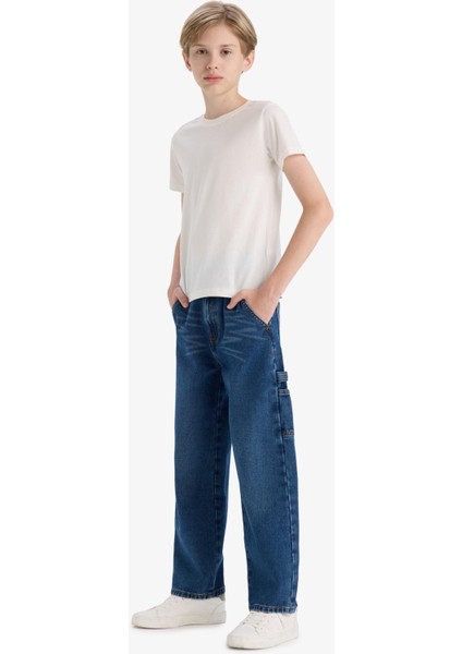 Erkek Çocuk Wide Leg Düz Paça Jean Pantolon F0457A825AU