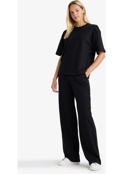 Wide Leg Geniş Paça Eşofman Altı Beli Lastikli Cepli Basic Düz D3759AX25AU modelleri