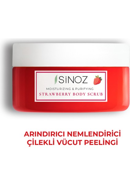 Çilekli Vücut Peelingi 300 gr Besleyici Arındırıcı Nemlendirici Kadın Cilt Bakımı