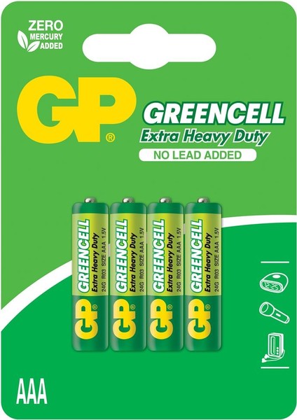 Greencel R03 AAA Boy İnce Çinko Kalem Pil 4'lü Paket GP24G-U4 modelleri