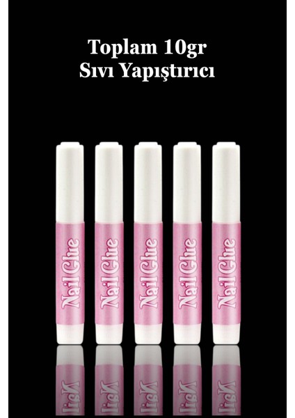 5 Adet 2gr Şeffaf Sıvı Takma Tırnak Yapıştırıcısı