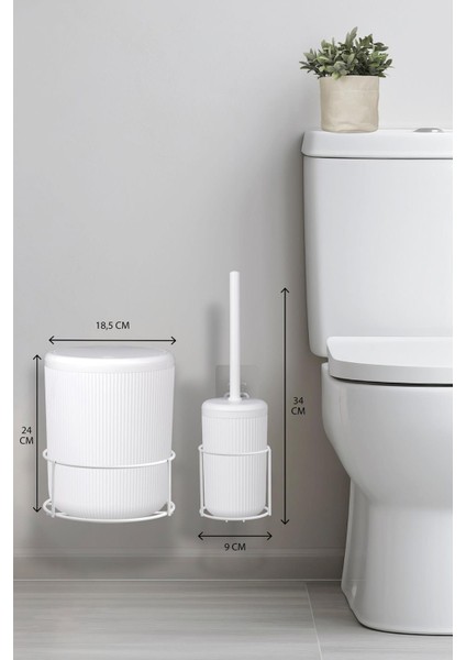 Beyaz Eko Magic Askılı Yuvarlak Linea 2'li Wc Kova ve Fırça Seti indirimleri